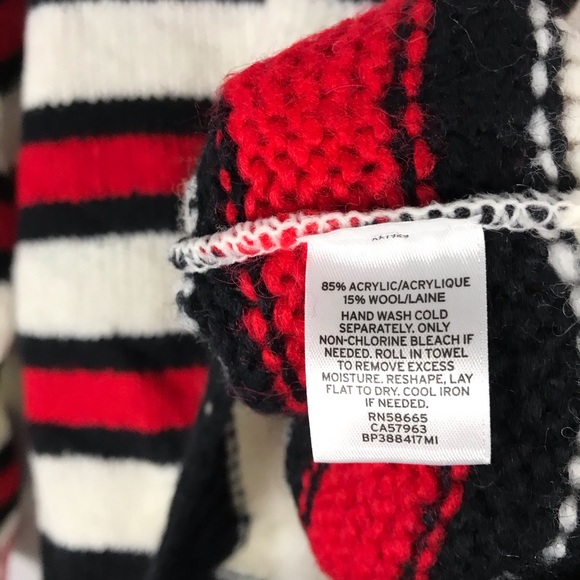 BP. Button Sweater Ivory Caitlyn Stripe Red Sz Small - Picture 7 of 9